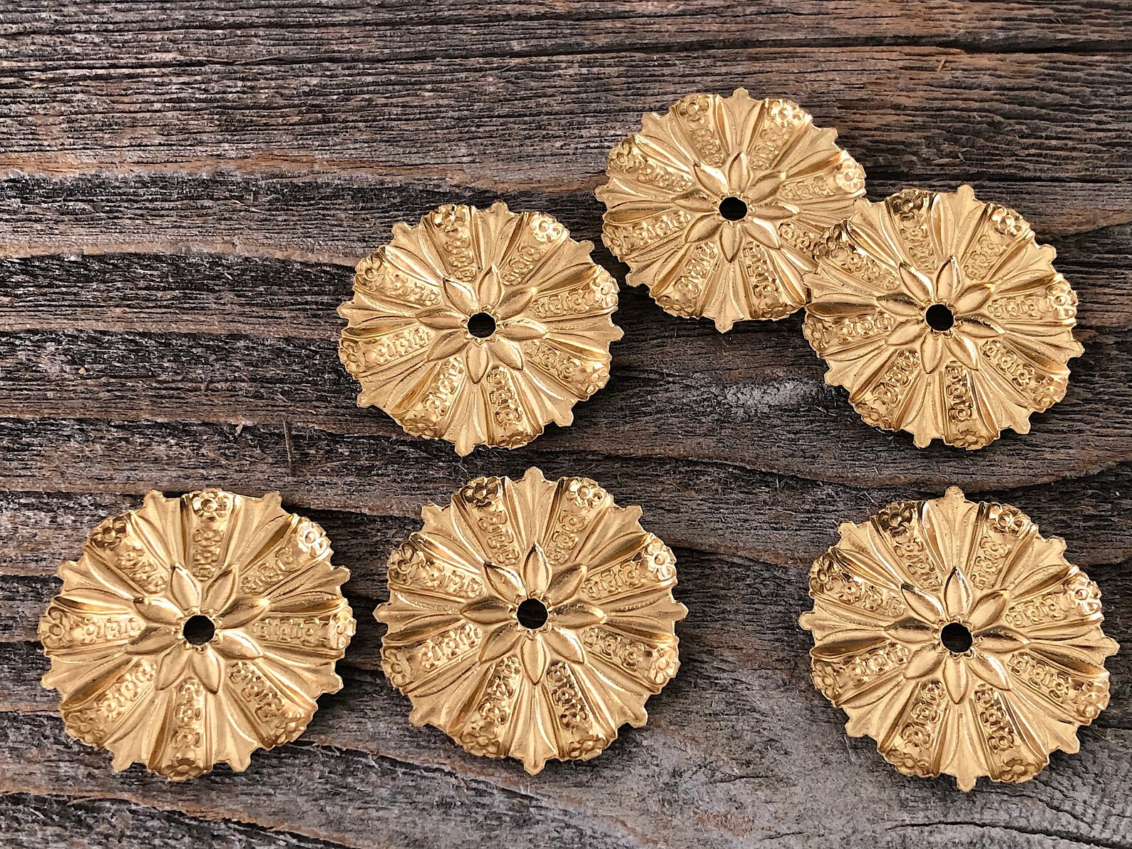 12 Brass Mirror Rosettes ZC107 Etsy