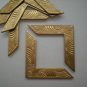 6 brass art deco corner brackets  ZC240