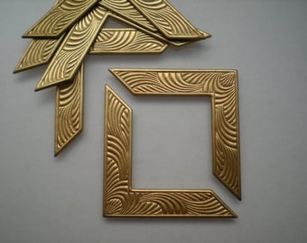 6 brass art deco corner brackets  ZC240