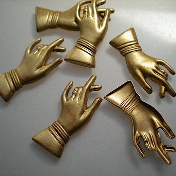 6 brass left hand stampings ZH204