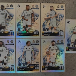 Topps Match Attax 2024/25 Real Madrid 2023/24 Winner 7 trading cards UEFA + team badge
