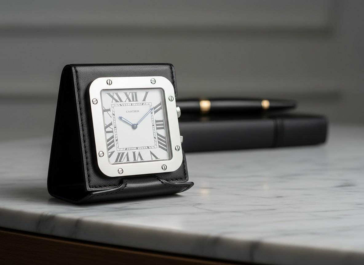 Cartier カルティエ デスククロック Cartier Santos Alarm Desk Clock 95mm - Etsy