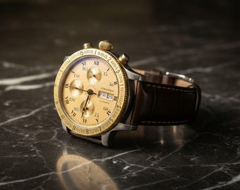 Longines Lindbergh Hour Angle Chronograph - Steel & 18k Yellow Gold bezel - Automatic - 42 mm
