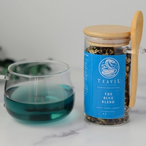 THE BLUE BLEND – Butterfly Pea Flower White Tea - Floral & Fruity | All Natural Ingredients | Teavil Artisan Tea Blend