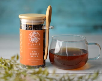 LA MISCELA ALL'ARANCIA - Tè nero sfuso all'arancia e spezie - Una carica di caffeina calda e confortante / Miscela di tè artigianale Teavil