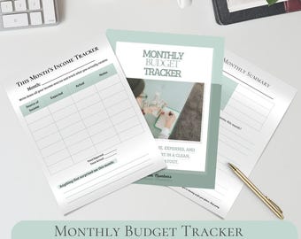 Monthly Budget Tracker Printable: Income, Expenses, Savings (US Letter PDF)