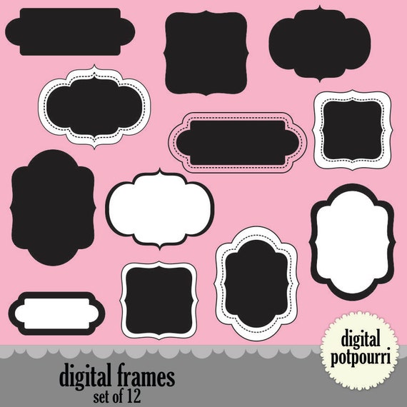 Items similar to buy2get1 digital frames labels for scrapbooking 12