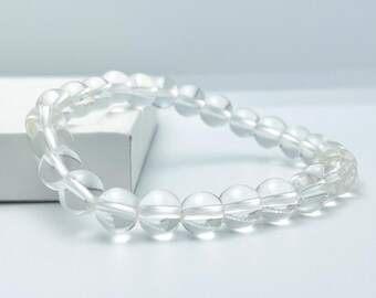 Clear Quartz 8mm Bracelet | Master Healer, Crown Chakra Stone, Amplifies Energy