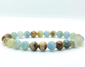 Blue Calcite Bracelet | Calming Anxiety Stress Relief Crystal Bracelet | 8mm Throat Chakra | Communication Meditation Gift for Her