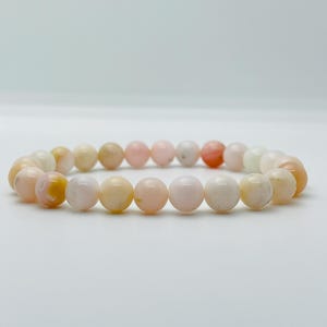 Bracelet en opale rose, opale de qualité AAA, favorise la guérison émotionnelle et la paix intérieure, bracelet de guérison en cristal fait main, bracelet de perles, cadeau pour elle