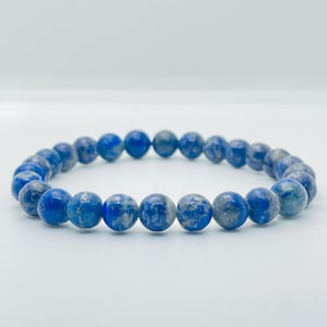 Lapis Lazuli Bracelet, Enhances Wisdom & Inner Truth, Deep Blue Beaded Friendship Bracelet,Handmade Gift for Her Him, Boho Spiritual Jewelry