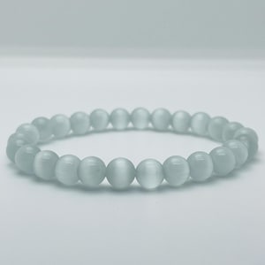 Selenite Bracelet,8mm Beaded Bracelet, AAA Grade Selenite Bead, Gemstone Bracelet Healing Bracelet For Men & Women, Gifts For Her and Him