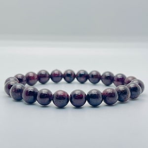 Red Garnet Beaded Bracelet, Boosts Vitality & Passion, AAA Grade Garnet Bead, Handmade Crystal Healing Bracelet,Energy Bracelet Gift for Her