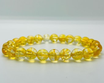 Natural Citrine Bracelet | Abundance Gemstone Jewelry | Hand-Strung 8mm Beads