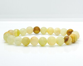 Yellow Calcite 8mm Beaded Bracelet | Solar Plexus Chakra Healing Gemstone
