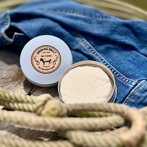 Tallow Shave Soap for Men – Leather & Bonfire Scent – Wet Shaving Puck in Tin – Smokin’ Dally Limited Batch – Gift for Him