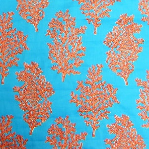 1 YARD Coral Siesta Poplin Tessuto cotone Lily
