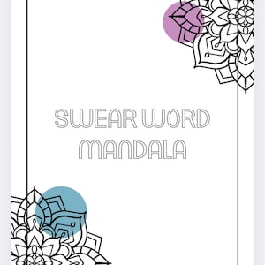 Swear Word Adult Coloring Book, Adult Curse Words Coloring Page, Swear Words Coloring, Stress Relief, Bold and Easy Swear Word Coloring Page