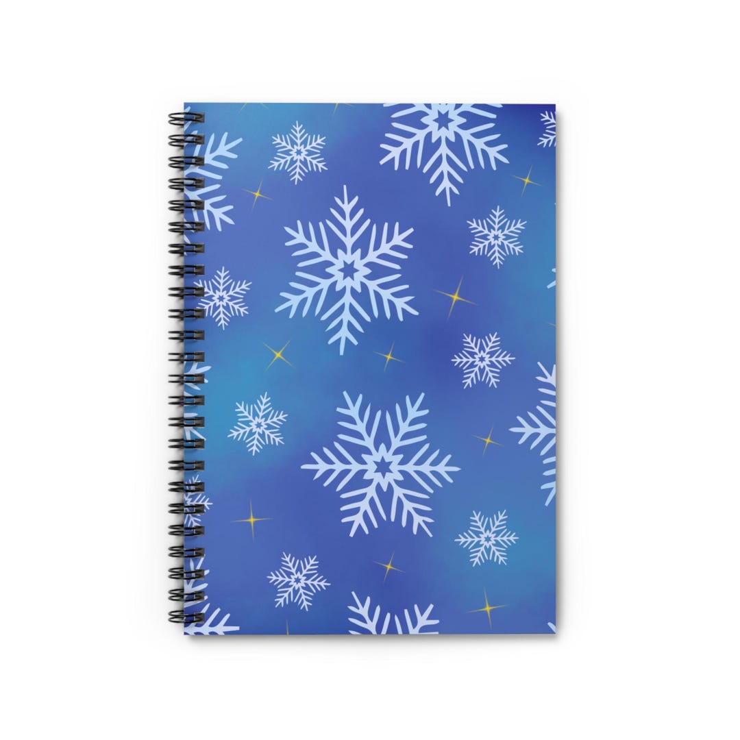 White Snowflake Pattern Spiral Notebook - Etsy