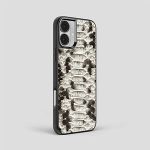 Personalized Python Leather iPhone Case: Handmade Card Holder & Hand Strap image 3