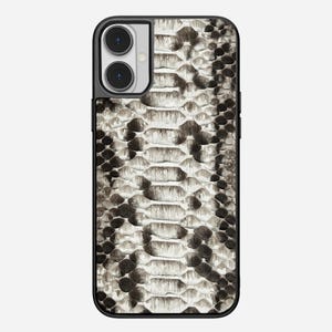 Personalized Python Leather iPhone Case: Handmade Card Holder & Hand Strap Ashe Classic