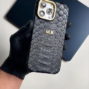 Personalized Python Leather iPhone Case: Handmade Card Holder & Hand Strap image 10