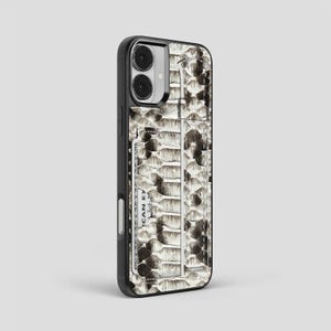 Personalized Python Leather iPhone Case: Handmade Card Holder & Hand Strap image 9