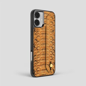 Personalized Python Leather iPhone Case: Card Holder & Hand Strap image 7