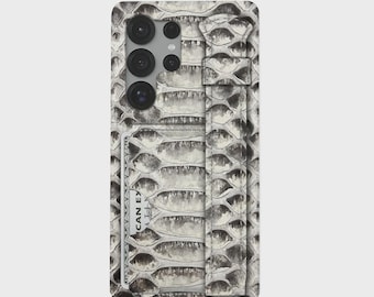 Samsung S26 Ultra Case, Genuine Python Leather Phone Case, Luxury Snake Skin S25 Ultra Cover and Card Holder, Xiaomi Mi and Apple İphone