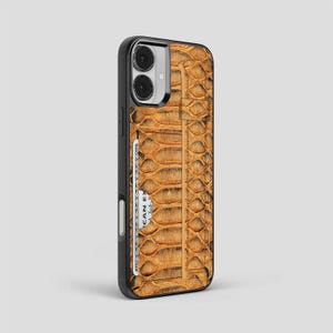 Personalized Python Leather iPhone Case: Card Holder & Hand Strap image 9
