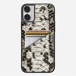 Personalized Python Leather iPhone Case: Handmade Card Holder & Hand Strap Ashe Classic Card