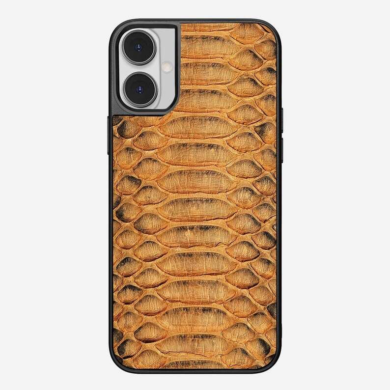 Personalized Python Leather iPhone Case: Card Holder & Hand Strap Ashe Classic