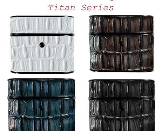 Genuine Leather AirPod Pro Case, Exotic Python Skin, Titan Series