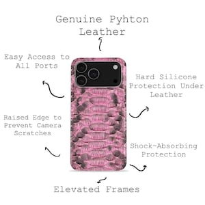 Python Leather iPhone Case: Handmade Snake Skin Cover, Light Pink Phonecase