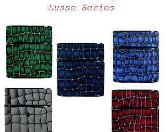 Genuine Leather AirPods Case, Exotic Python Skin, Custom AirPods Pro Cover