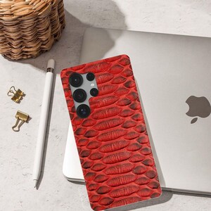 Samsung s26 Ultra Leather Phone Case, Yellow S25 Case, Personalized Handmade Genuine Python Leather Cover