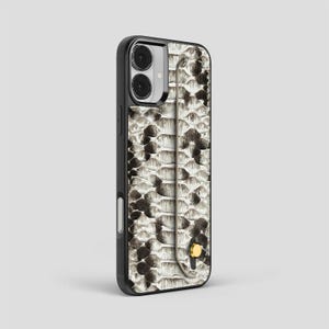 Personalized Python Leather iPhone Case: Handmade Card Holder & Hand Strap image 7