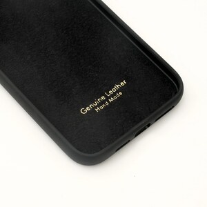 Personalized Python Leather iPhone Case | Gold Initial Charm Hand Strap image 4