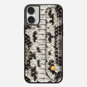 Personalized Python Leather iPhone Case: Handmade Card Holder & Hand Strap Ashe Classic Handle