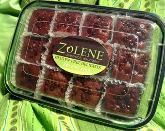 ZOLENE Gluten Free Vegan Desserts: Brownie or Blondie bites in 1 pound Gift Box are tasty, healthier treats, plant based and modestly sweet.