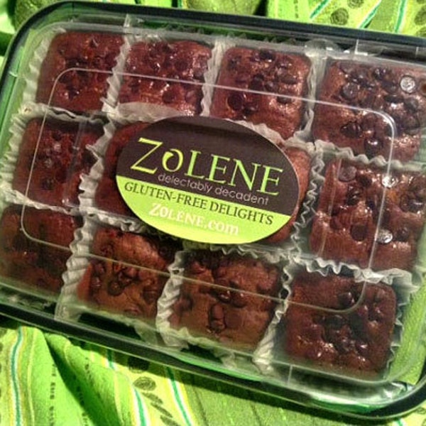 ZOLENE Gluten Free Vegan Desserts: Brownie or Blondie bites in 1 pound Gift Box are tasty, healthier treats, plant based and modestly sweet.