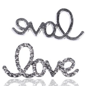 10 Pcs Silver Love, Juicy Lippy Lips, Diamond Rhinestone, Bling Luxury Charm, Metal Alloy, Flat Back, Junk Charms, Craft Supplies, Bulk Buy