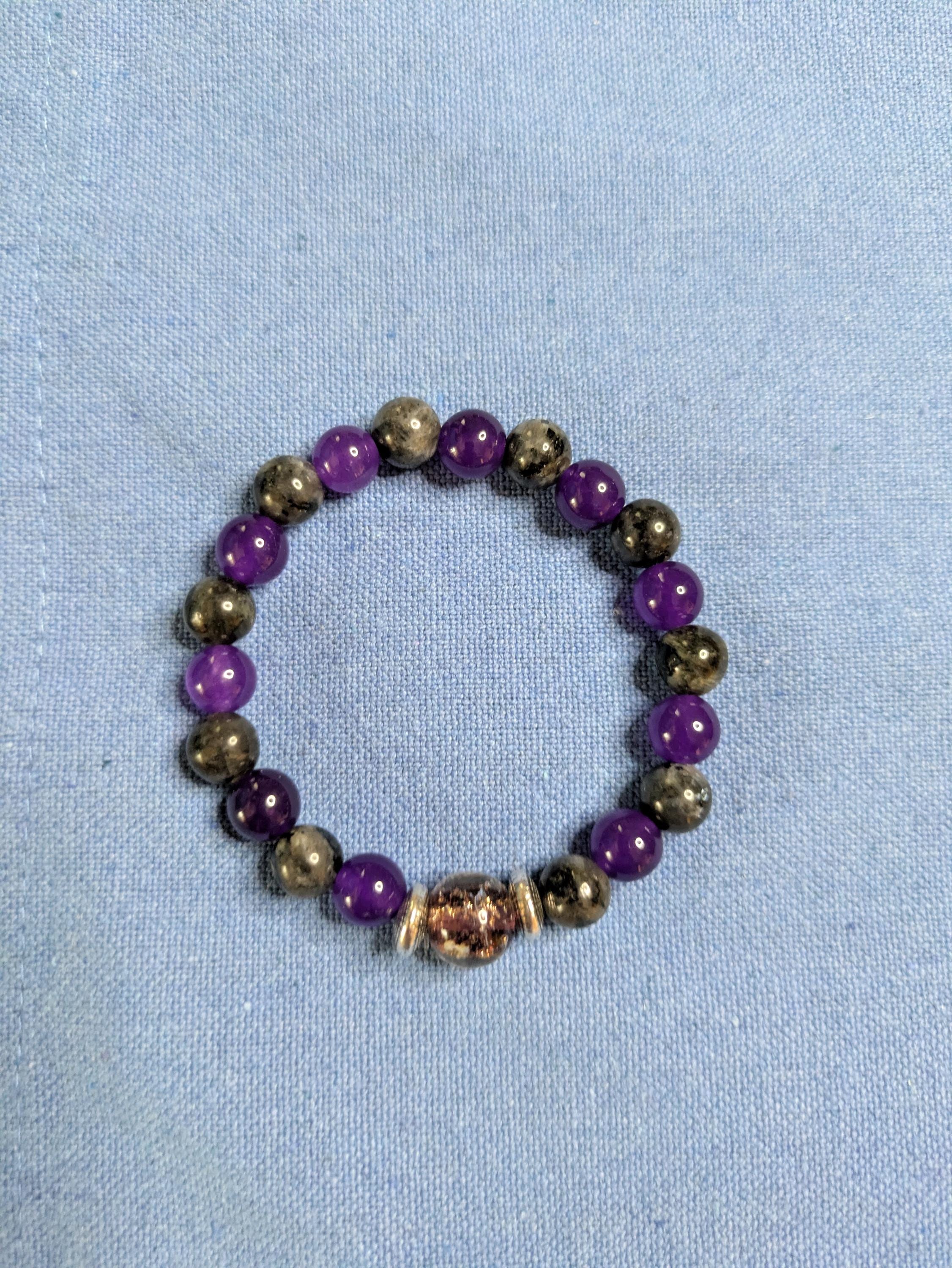 黒と紫のビーズブレスレット 紫と黒のビーズブレスレット - Etsy 日本