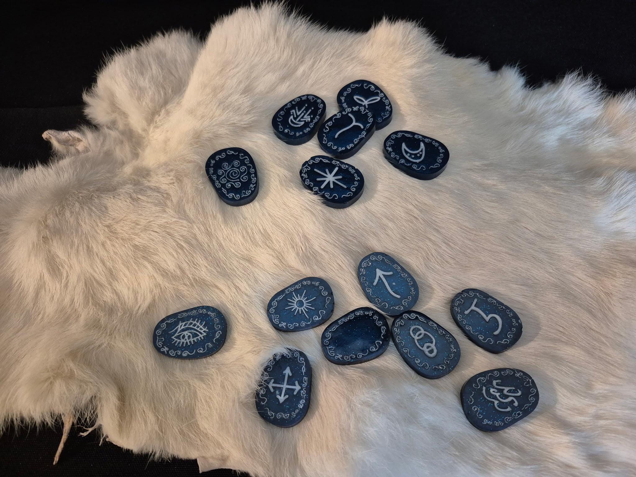Light Blue Rune Midnight Blue Witch Runes - Etsy