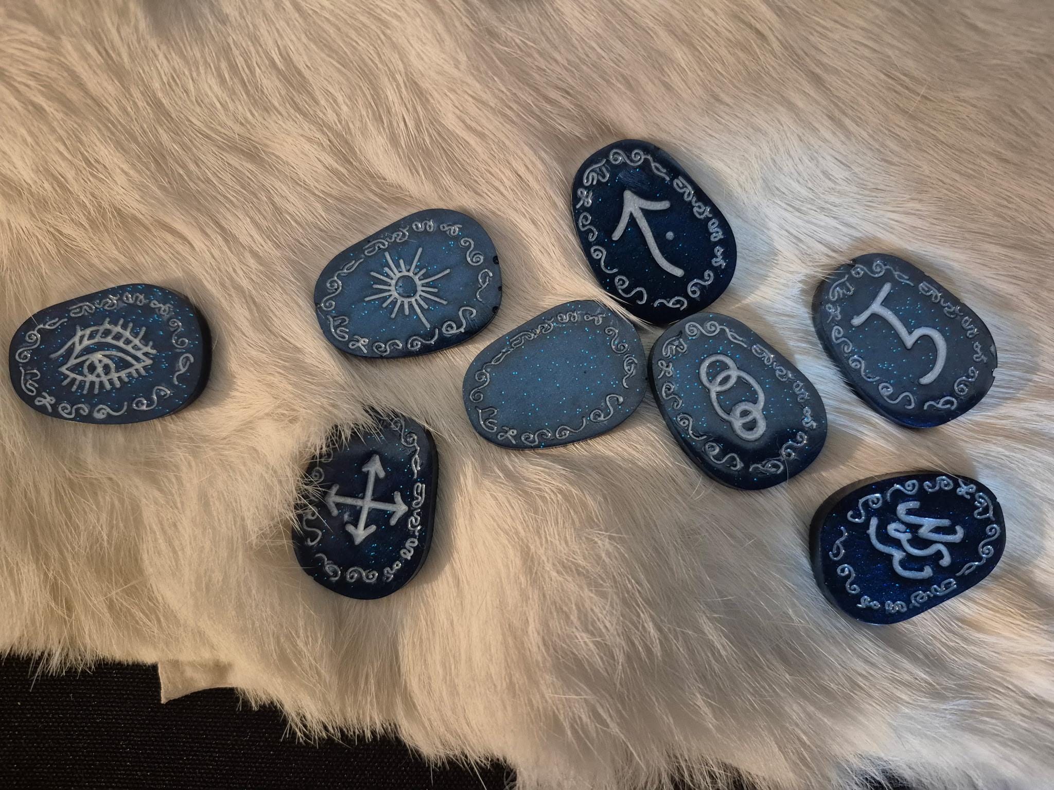 Light Blue Rune Midnight Blue Witch Runes - Etsy