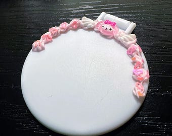Espejo de bolsillo inspirado en My Melody, compacto kawaii, regalo para ella