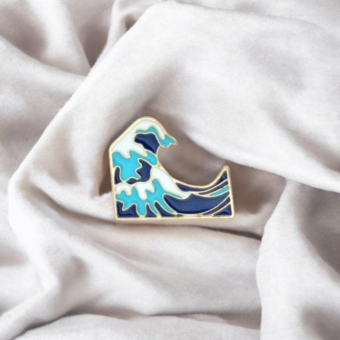Ocean Wave Funny Enamel Pin – Aesthetic Lapel Pin for Ocean Lovers ...