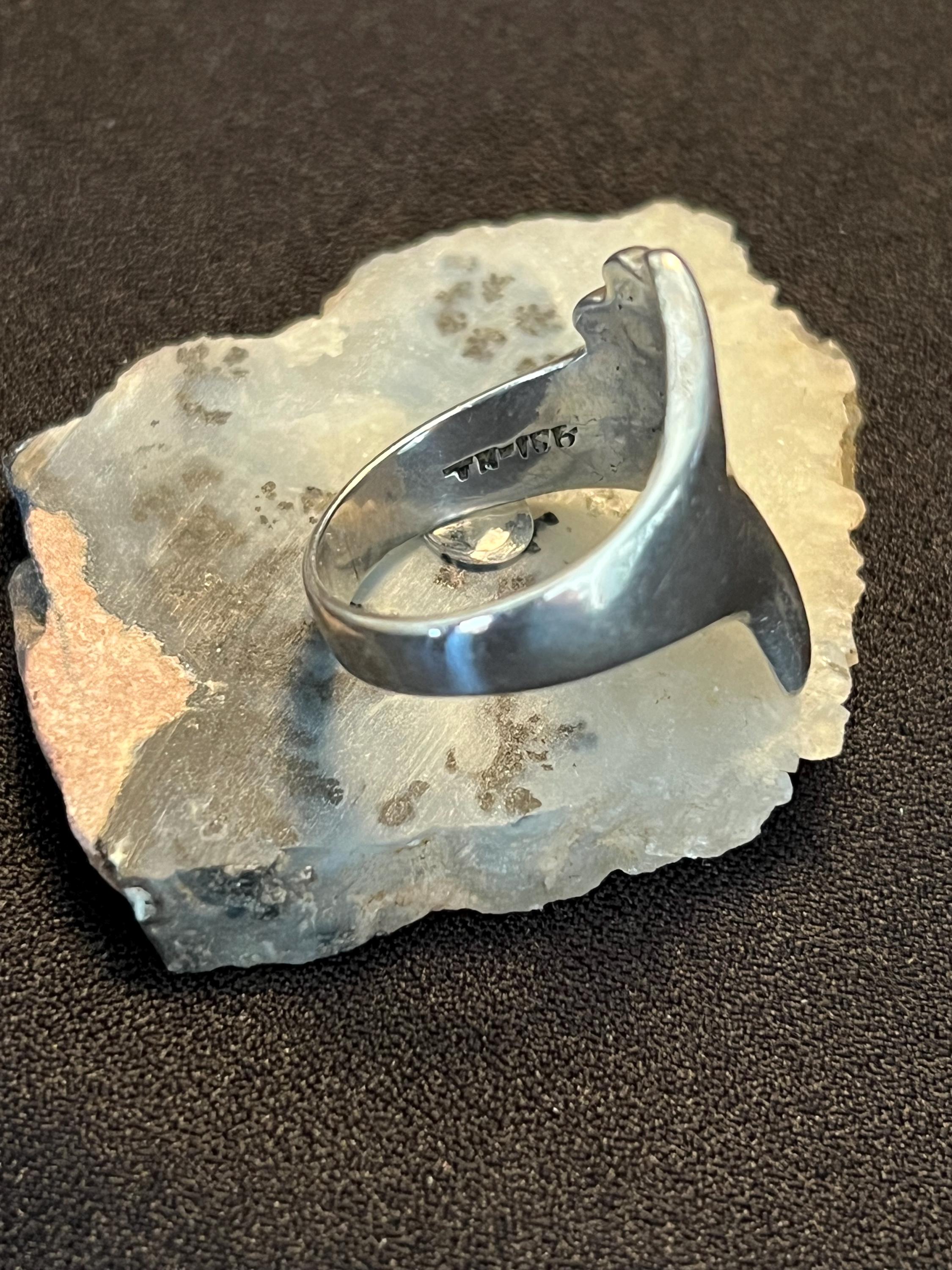 Vintage Taxco Fan Ring Sterling Silver TM-156 Mexico Size 7.75