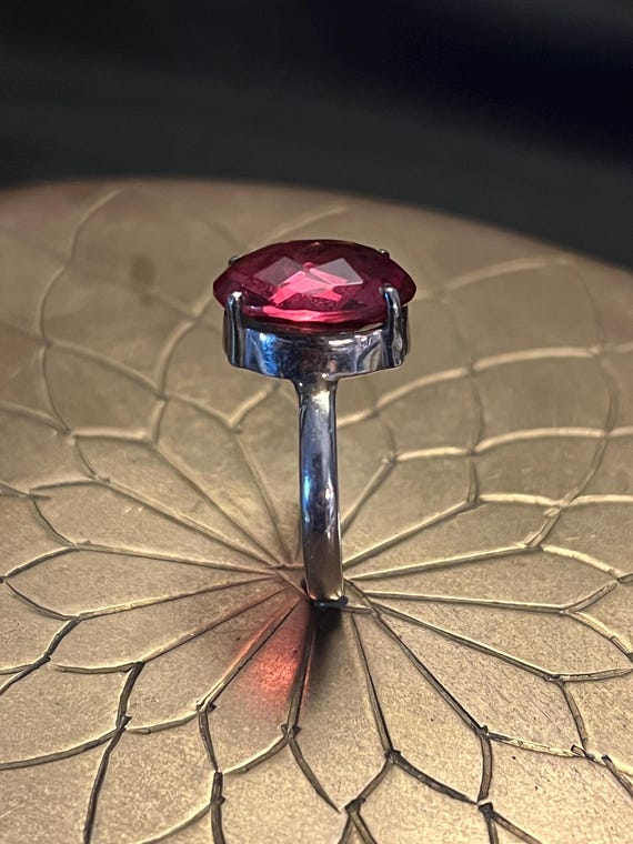 Bold Ruby Red Oval Statement Ring | Sterling Silv… - image 3