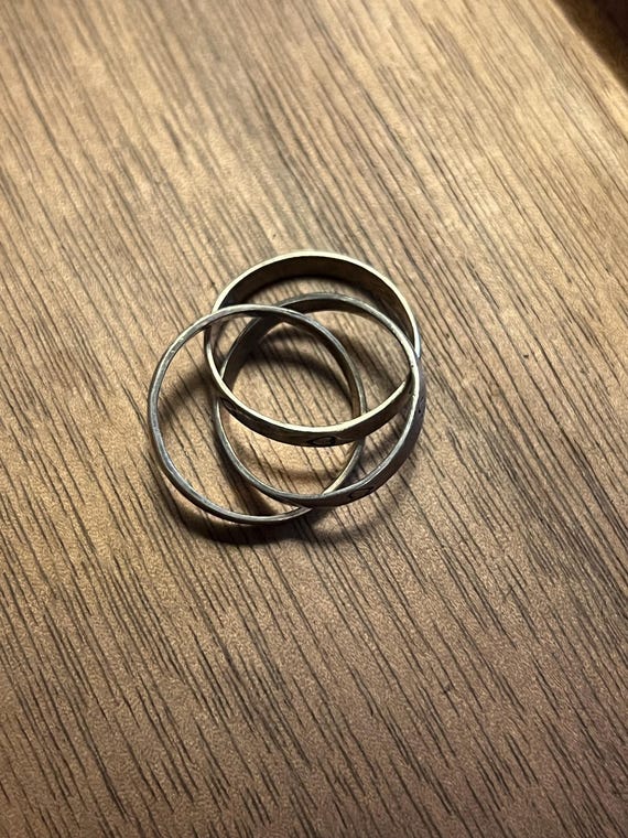 Sterling Silver Triple Interlocking Ring | Hearts - image 4